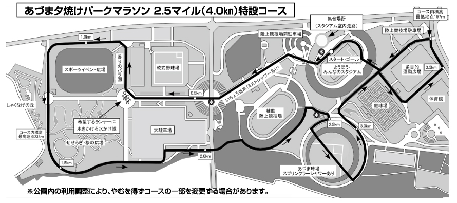公園内周回2.5マイル特設コース